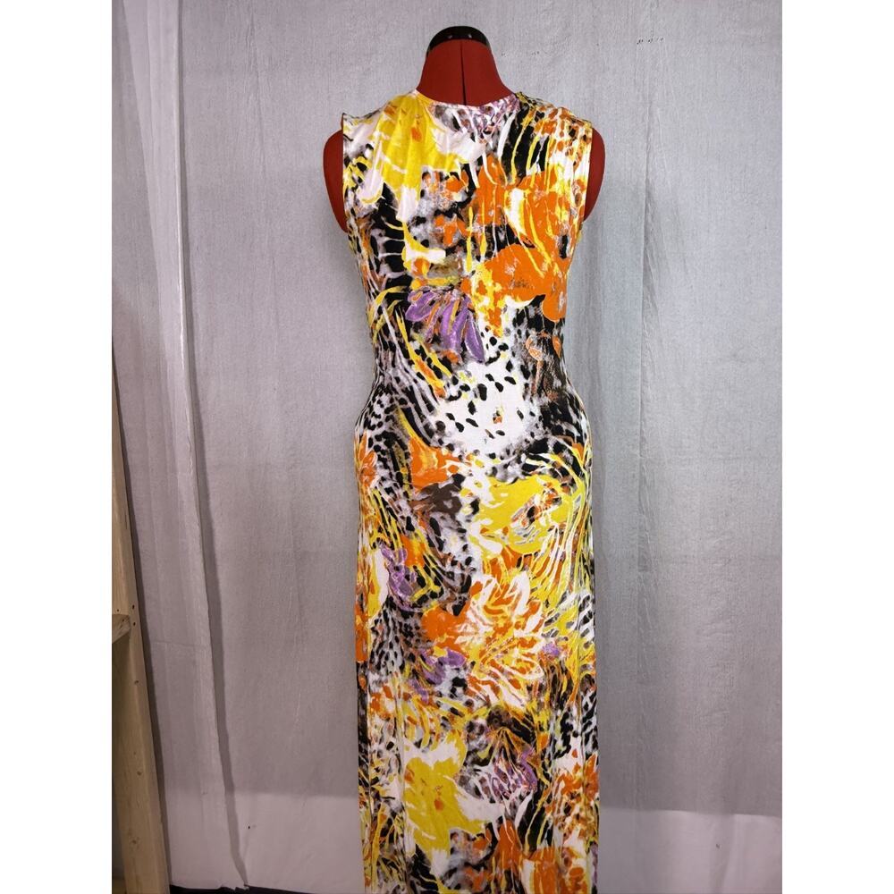 Peter Nygard Women's Sleeveless Maxi Dress Sz 8 Multicolor Animal Print D353 - Picture 4 of 11
